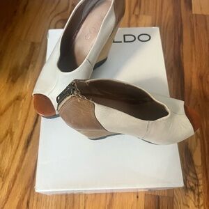 Aldo Cream and Brown Heels Elegant Design